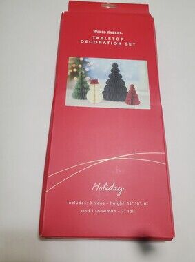 World Market Christmas Trees Tabletop Decoration Set